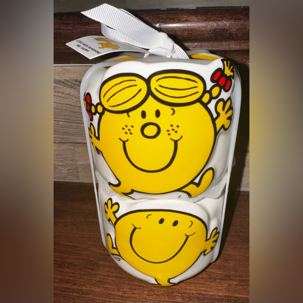 Cute 🥰 Mr. Men/Little Miss x Magenta Stacking Cup Set (Little Miss Sunshine+Mr.…